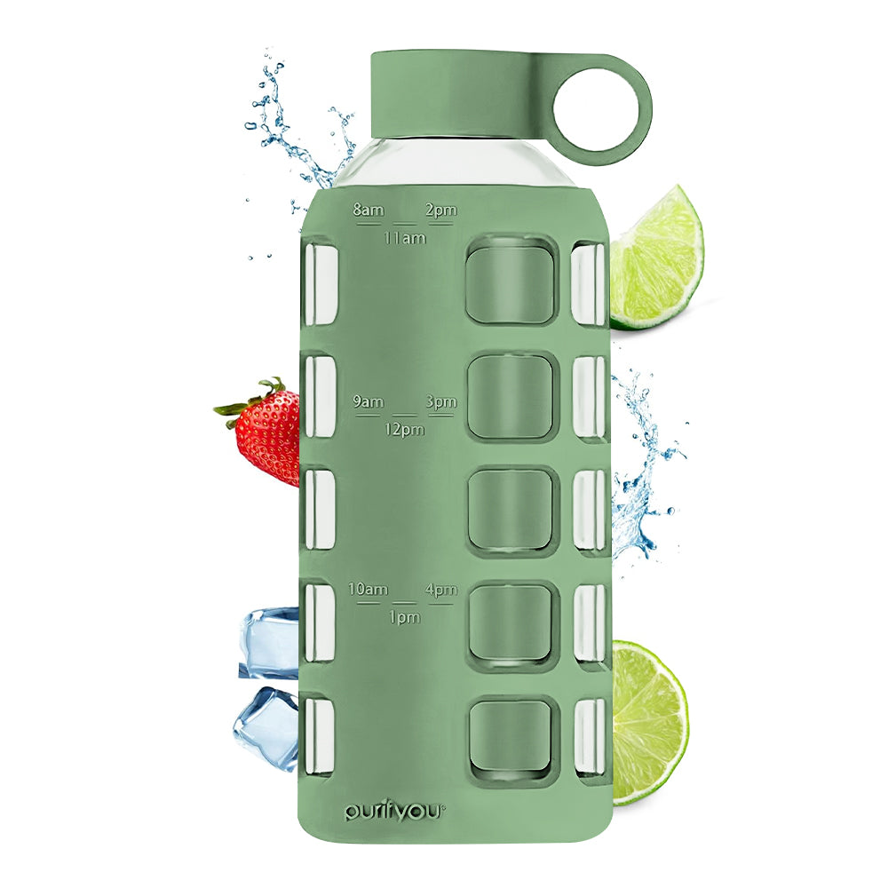 purifyou® Glass Water Bottle