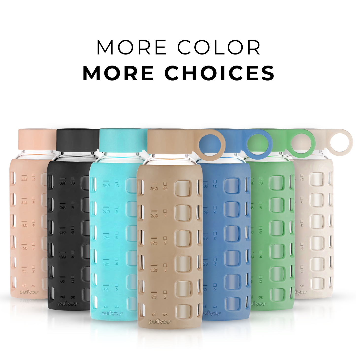 purifyou® Glass Water Bottle